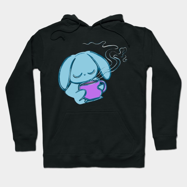 Blue Bunny Tea Time Hoodie by Thirdeylf